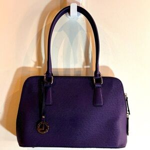 L. CREDI Saffiano Leather Satchel Handbag Shoulder Bag One Compartment & Pocket